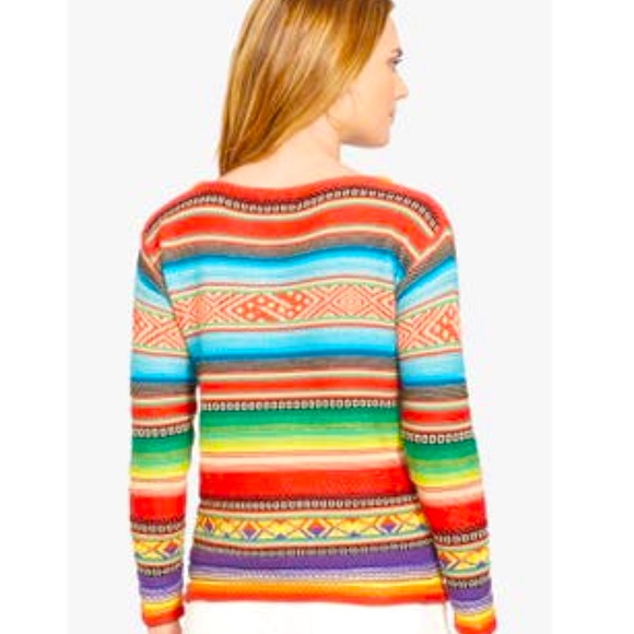 RALPH LAUREN Vtg Colorful Serape Indian Blanket Style Crew Neck Sweater Sz Large - Picture 2 of 6